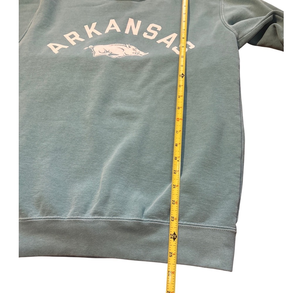 Comfort Colors Arkansas Razorbacks Sweatshirt Seafoam Green Women Small Pullover - Picture 3 of 6